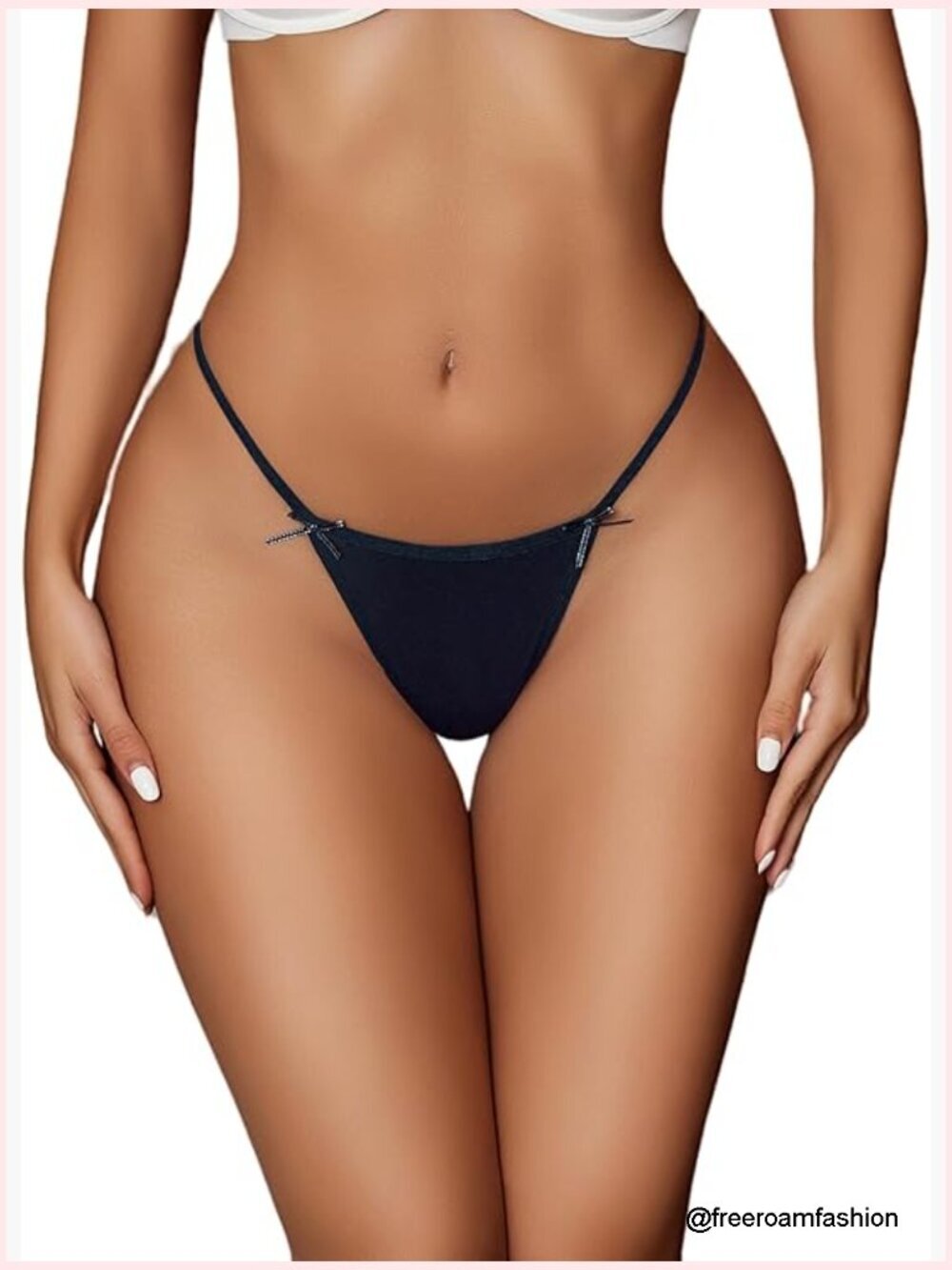 Cotton G-String Thongs with Heart Details, Sexy Lingerie Panties